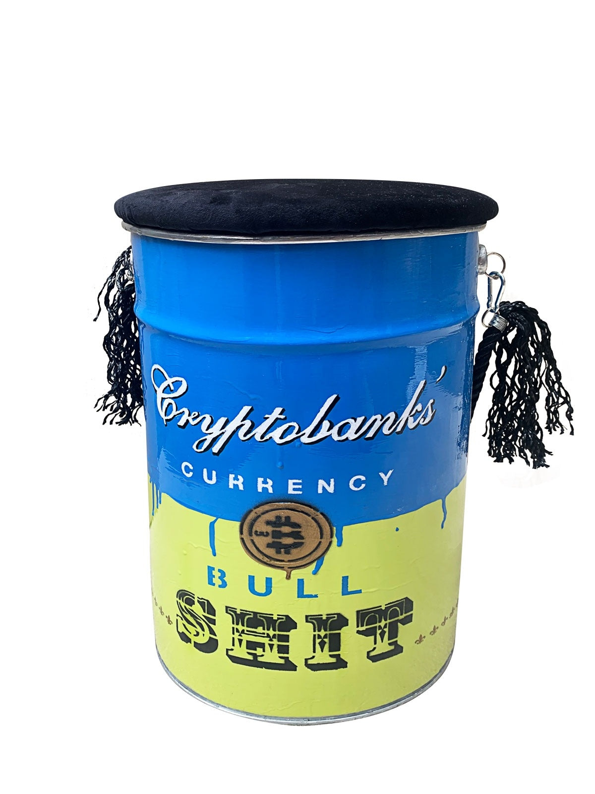 Crypto Pouf Blue/Yellow