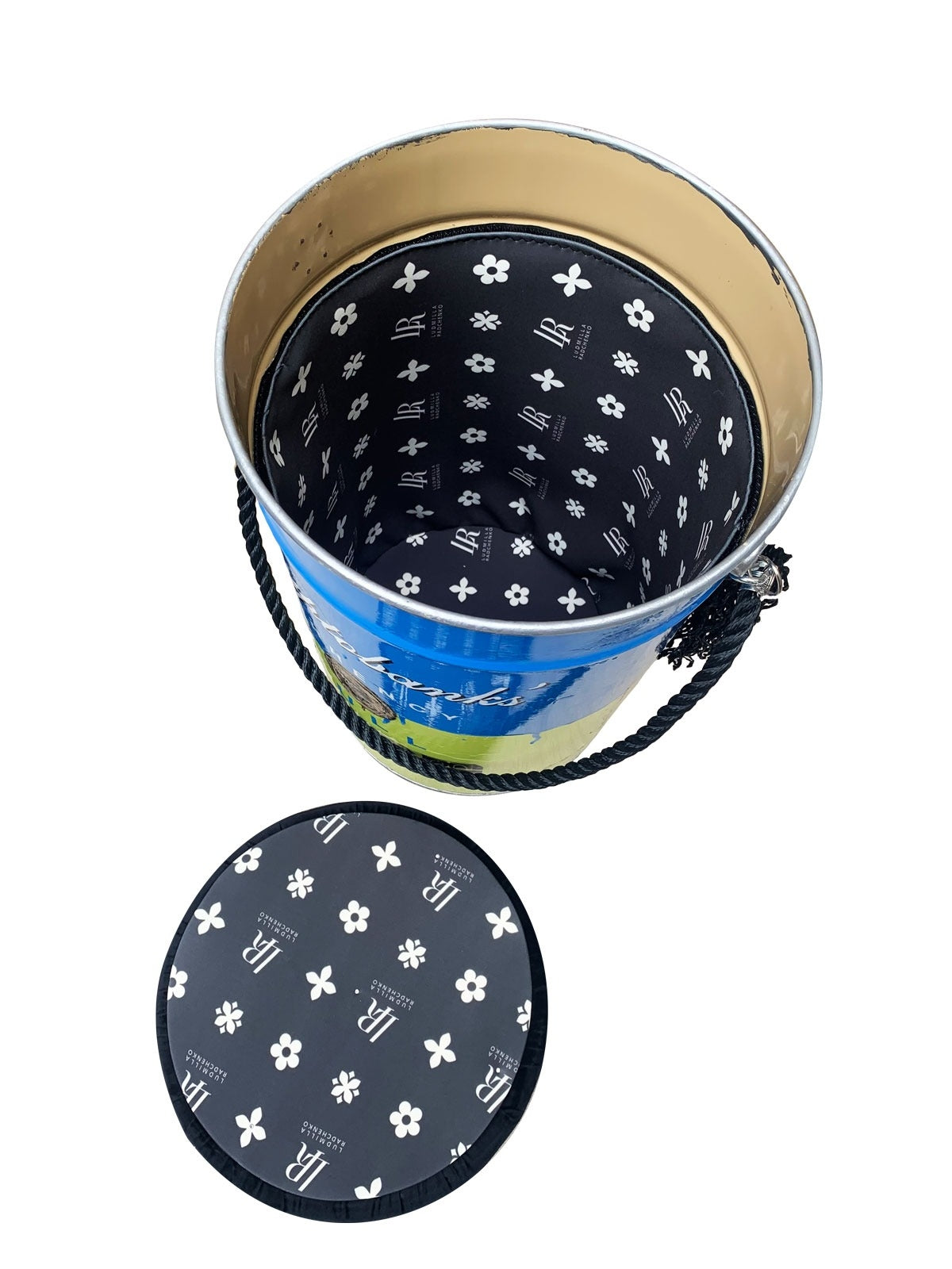 Crypto Pouf Blue/Yellow