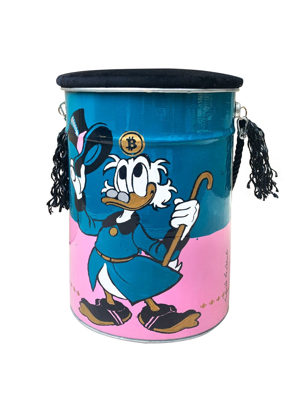 Crypto Pouf Petrolio/Rosa