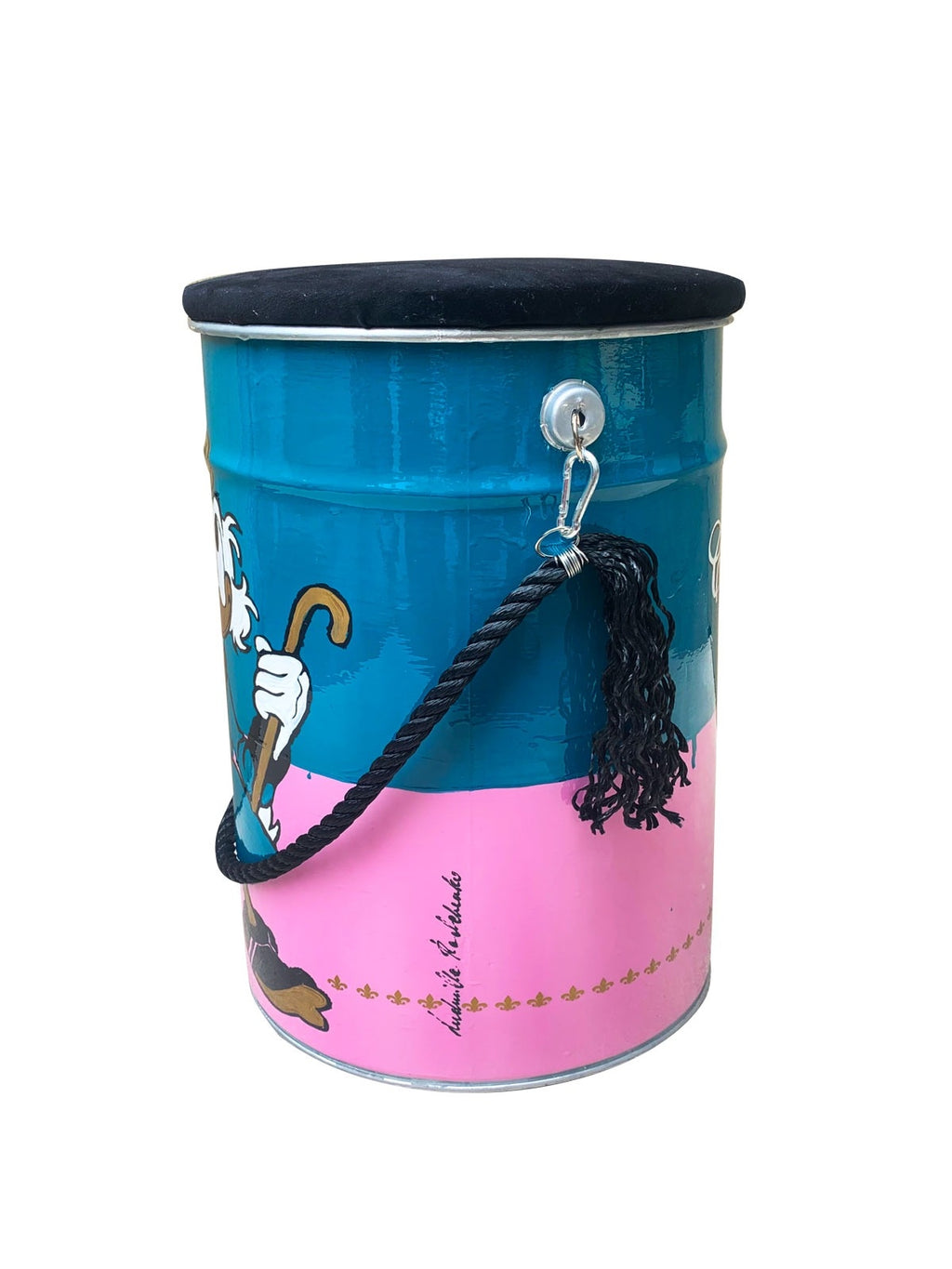 Crypto Pouf Petrolio/Rosa