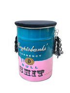 Crypto Pouf Petrolio/Rosa