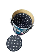 Crypto Pouf Petrolio/Rosa