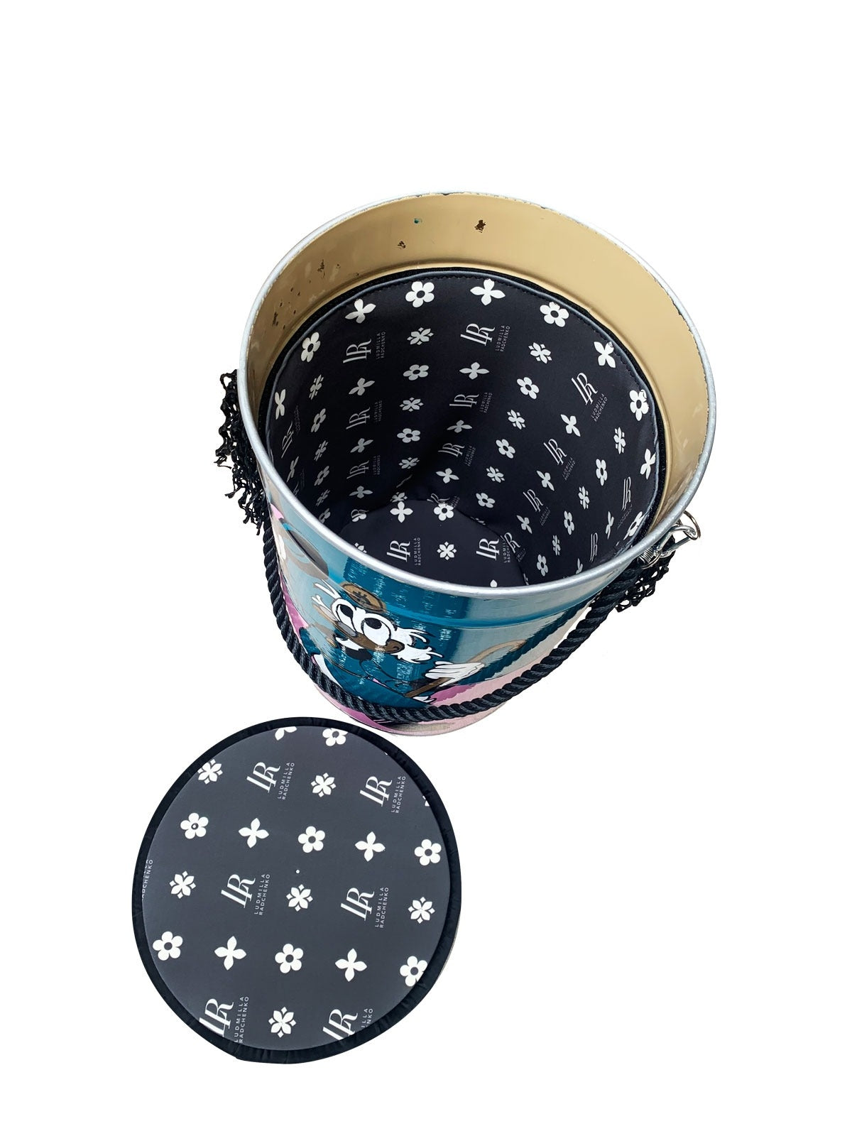 Crypto Pouf Petrolio/Rosa