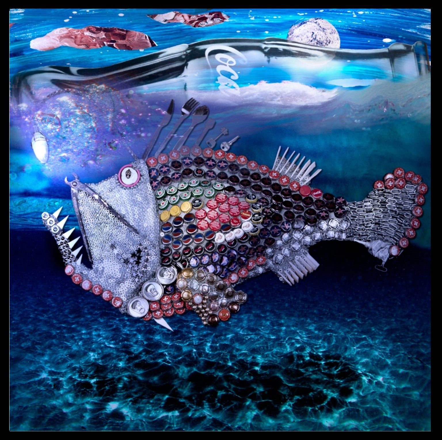 Eco Fish, Artwork 65X65 Cm, Lenticolare 3D
