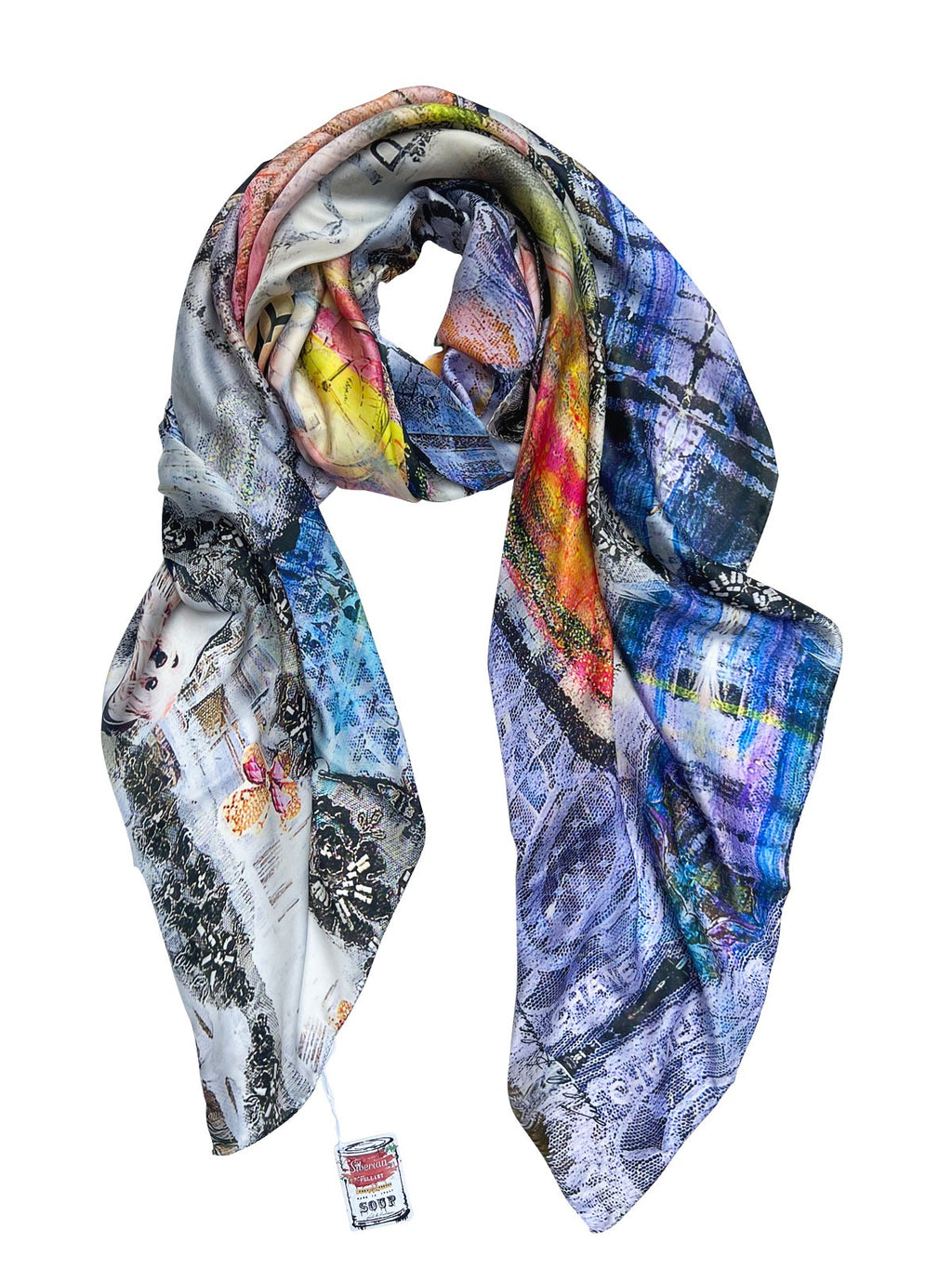 100% Silk Scarf Protagonist 200X140 Art Reborn - Fabrique Du Fragrance