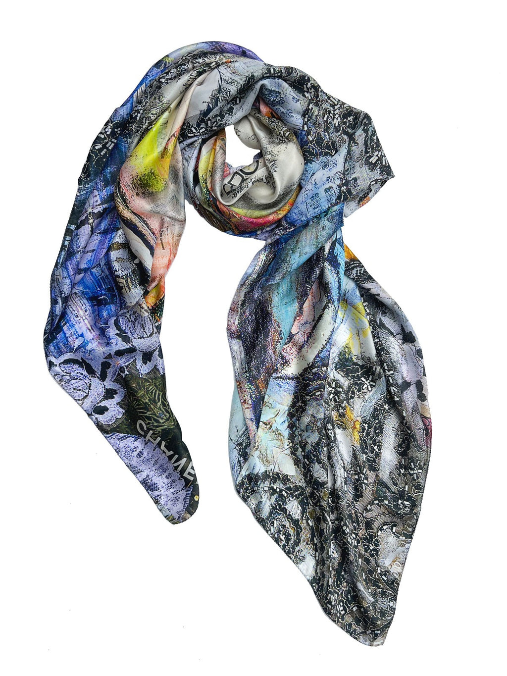 100% Silk Scarf Protagonist 200X140 Art Reborn - Fabrique Du Fragrance