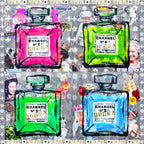 FullArt Silver Channel Of Queen -  - Multiple Art print scarf 140X140, art-to-wear, limited edition