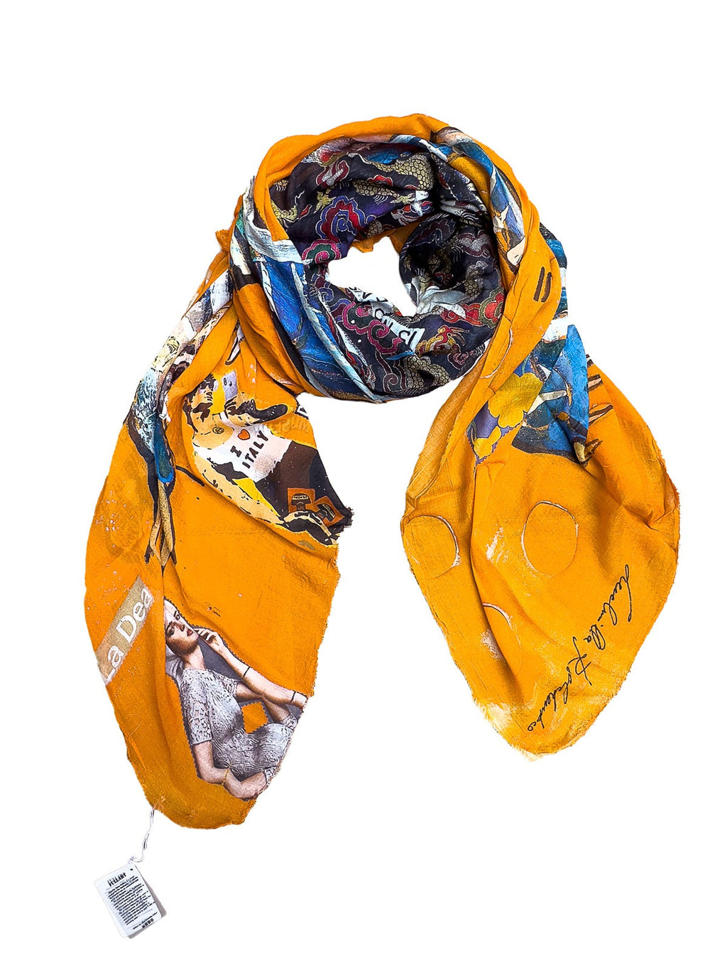 FullArt GREED, The Wings of Power - multiple art print scarf on cashmere and silk 140X200
