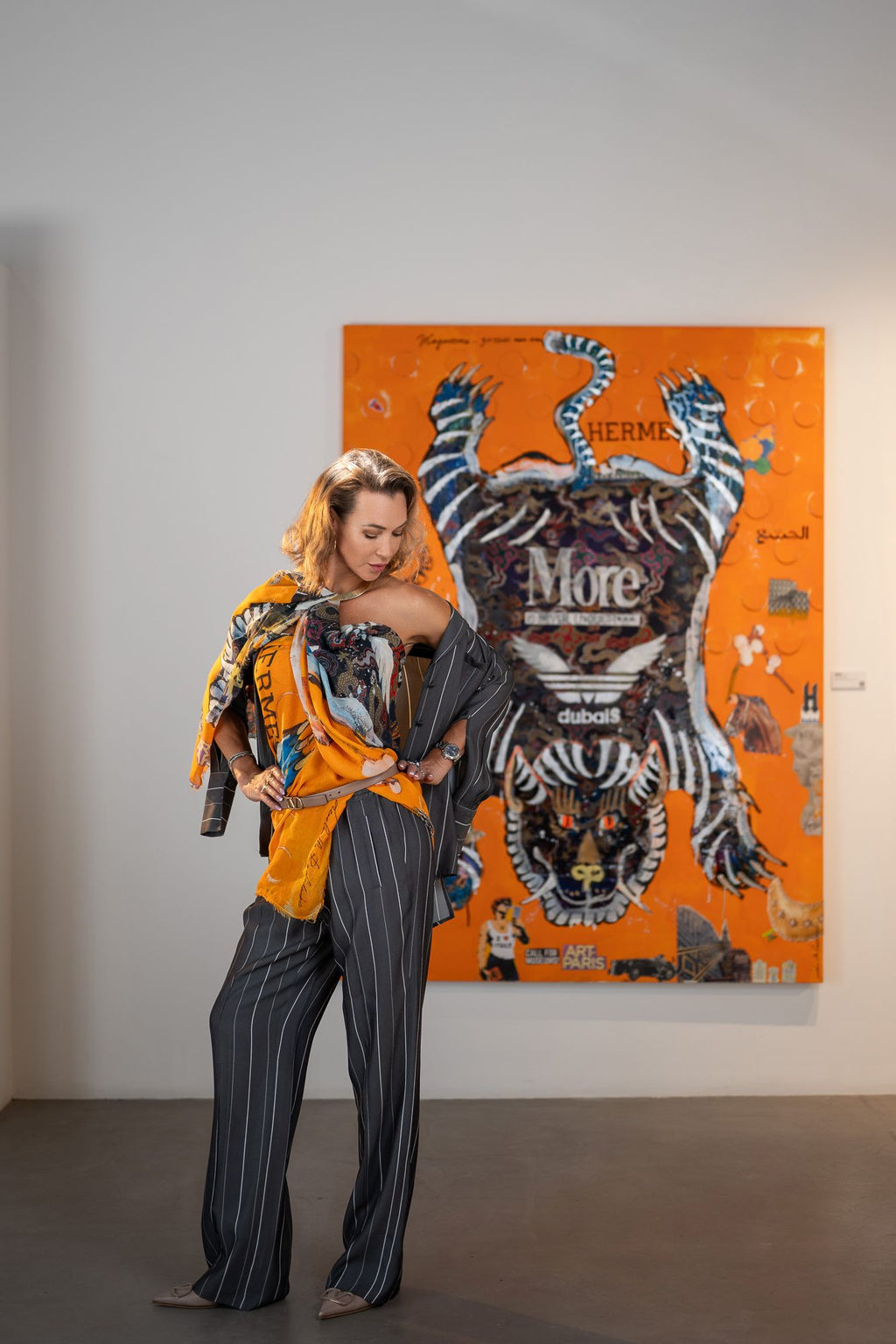 FullArt GREED, The Wings of Power - multiple art print scarf on cashmere and silk 140X200