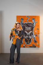 FullArt GREED, The Wings of Power - multiple art print scarf on cashmere and silk 140X200