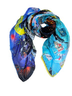FullArt Badman, Brand Revolution - Multiple art print scarf, 140x140, limited edition