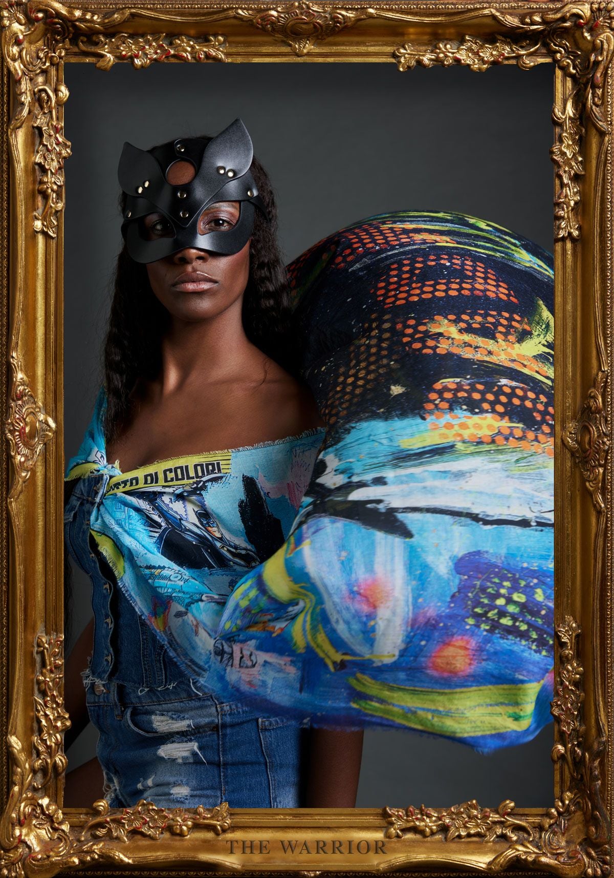 FullArt Badman, Brand Revolution - Multiple art print scarf, 140x140, limited edition