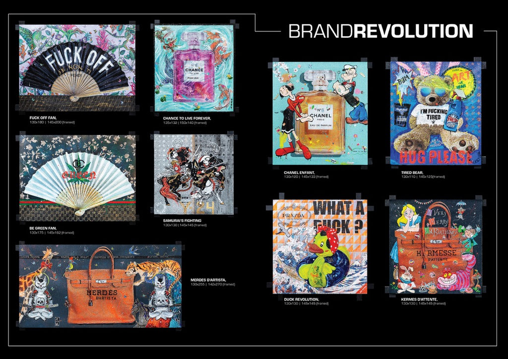 FullArt Badman, Brand Revolution - Multiple art print scarf, 140x140, limited edition