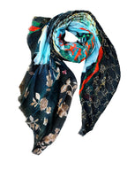 FullArt Be Green - multiple art print scarf 200X140, art-to-wear, limited edition