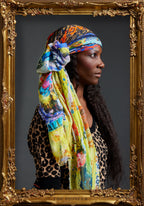 FullArt Bilanciaga, Brand Revolution - multiple art print scarf on cashmere&silk 140X140, Limited edition