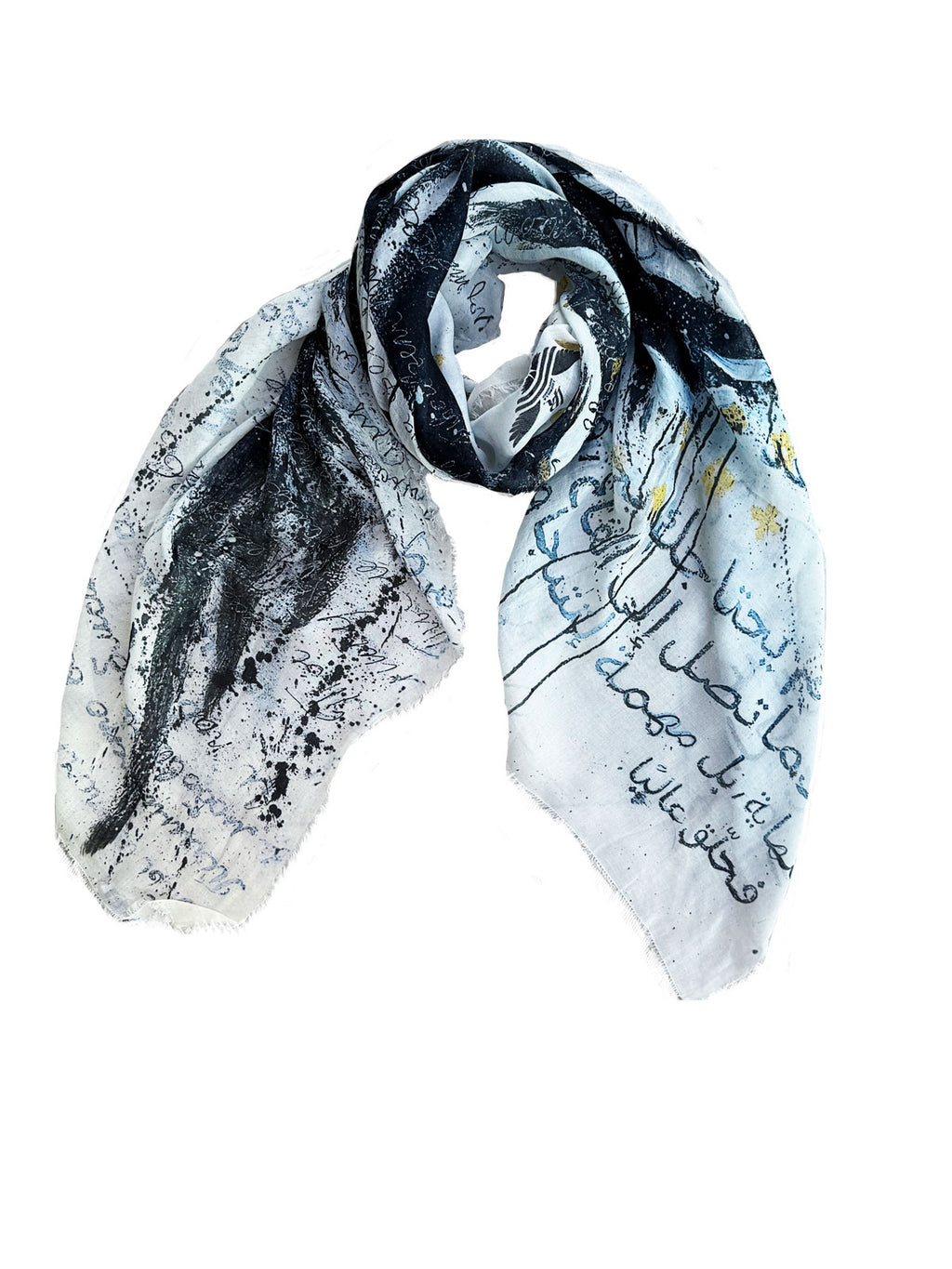 FullArt Black Power - multiple art print scarf on cashmere&silk 140X140, Limited edition