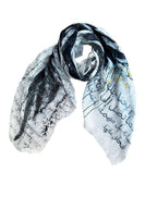 FullArt Black Power - multiple art print scarf on cashmere&silk 140X140, Limited edition