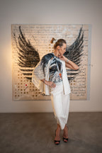 FullArt Black Power - multiple art print scarf on cashmere&silk 140X140, Limited edition