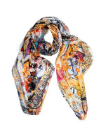 FullArt Cash or Trash - multiple art print scarf 140X200, art-to-wear, limited edition