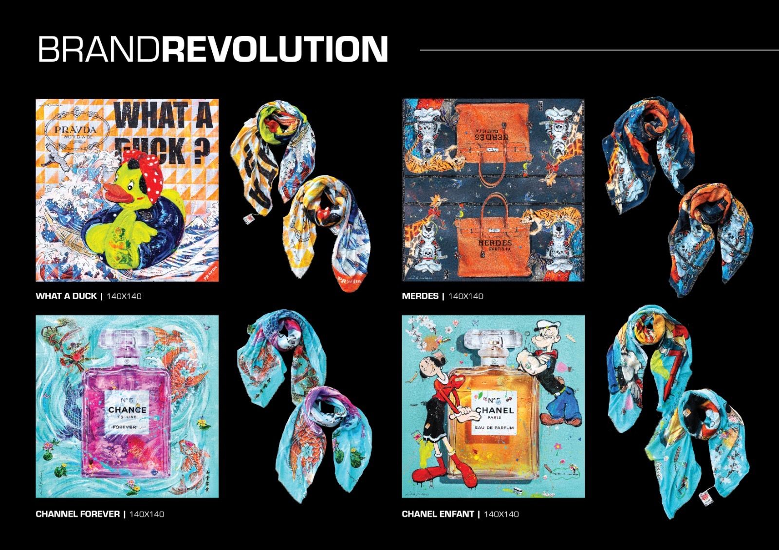 FullArt Cash or Trash - multiple art print scarf 140X200, art-to-wear, limited edition