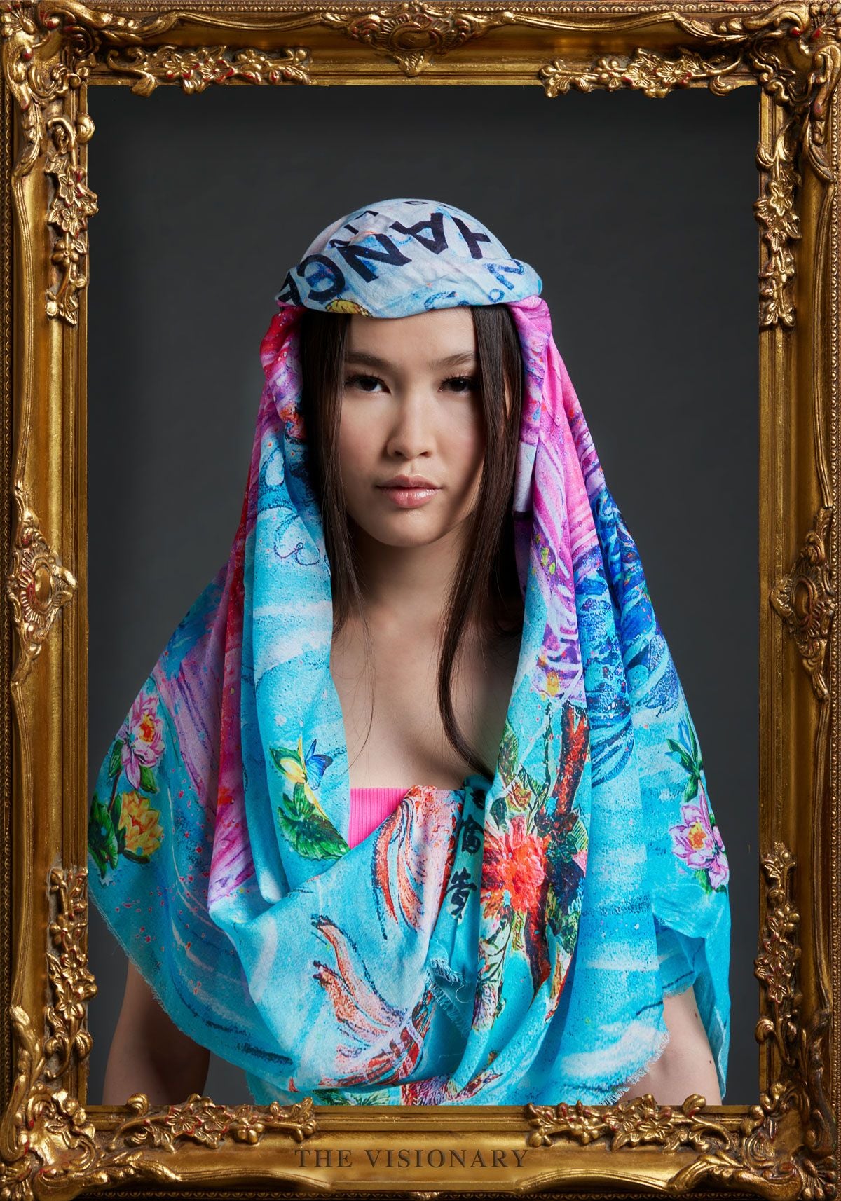 Fullart Chance To Live Forever - multiple art print scarf on cashmere&silk 140X140, Limited edition