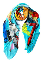 FullArt Chanel Enfant - multiple art print scarf on cashmere&silk 140X140, Limited edition
