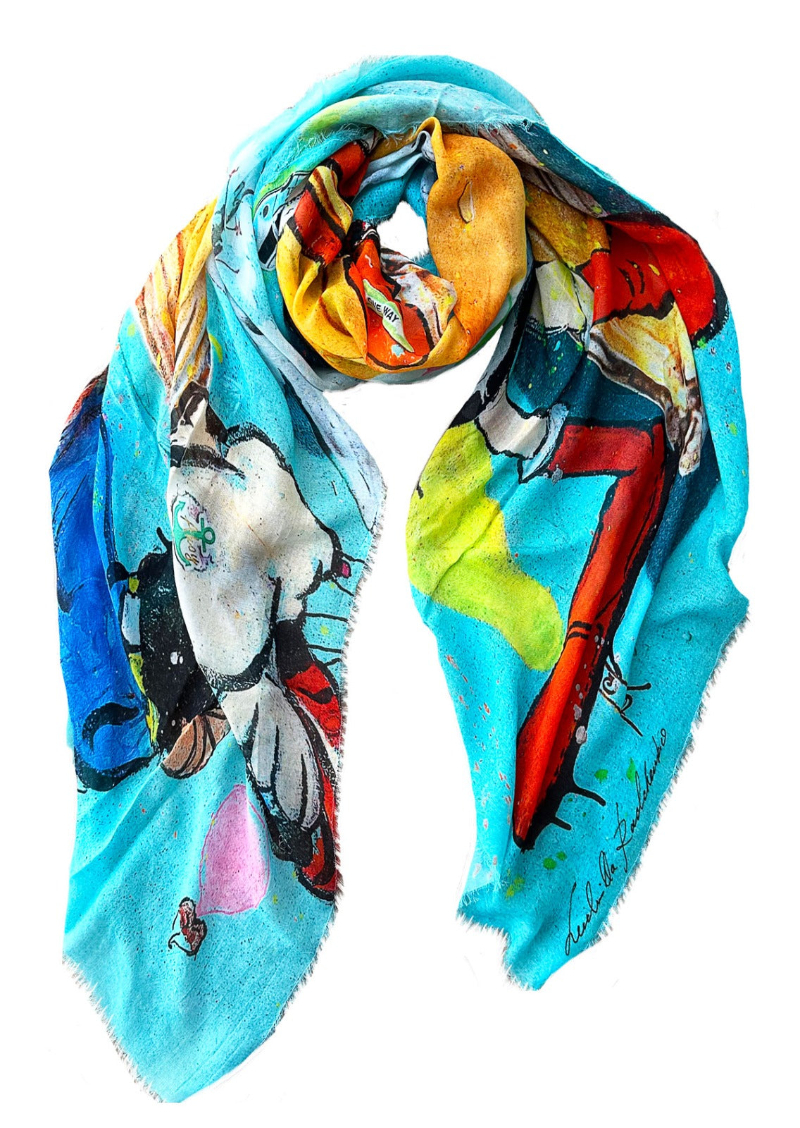FullArt Chanel Enfant - multiple art print scarf on cashmere&silk 140X140, Limited edition