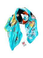 FullArt Chanel Enfant - multiple art print scarf on cashmere&silk 140X140, Limited edition