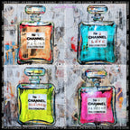 FullArt Life Essence Channel — Art Multiple Print Scarf 140X140, Art to Wear, Limited Edition