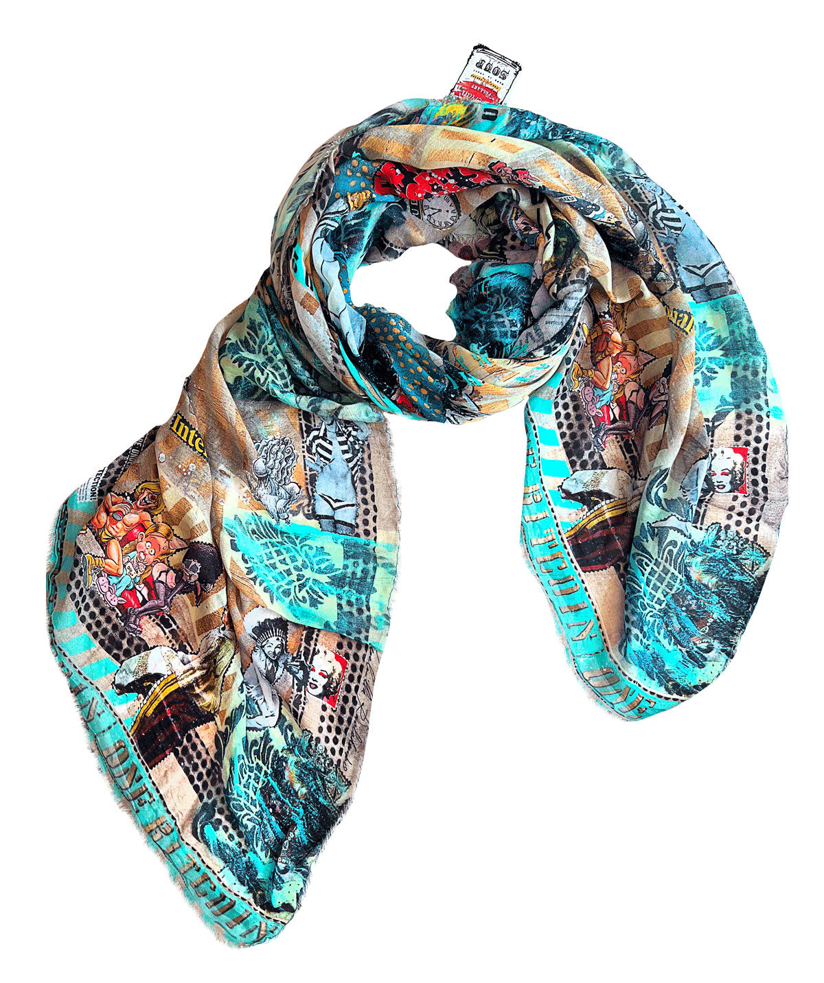 FullArt Crypto Dollar - Multiple Art print scarf 140X140, art-to-wear, limited edition
