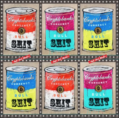 Fullart Cryptobanks FullArt - Multiple Art print scarf 200X140, art-to-wear, limited edition