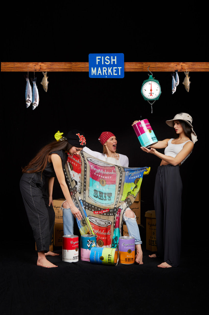 Fullart Cryptobanks FullArt - Multiple Art print scarf 200X140, art-to-wear, limited edition