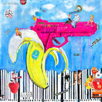 FullArt Dolce Banana - Art Multiple Print Scarf 200X140, To Wear, Limited Edition
