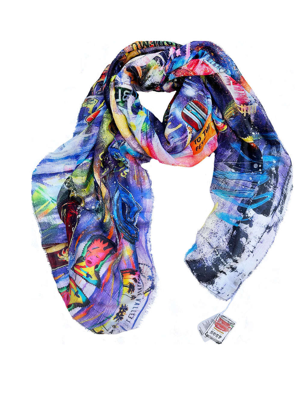 FullArt Dubai Experience - Art Multiple Scarf on Cashmere & Silk 140X140, Limited Edition