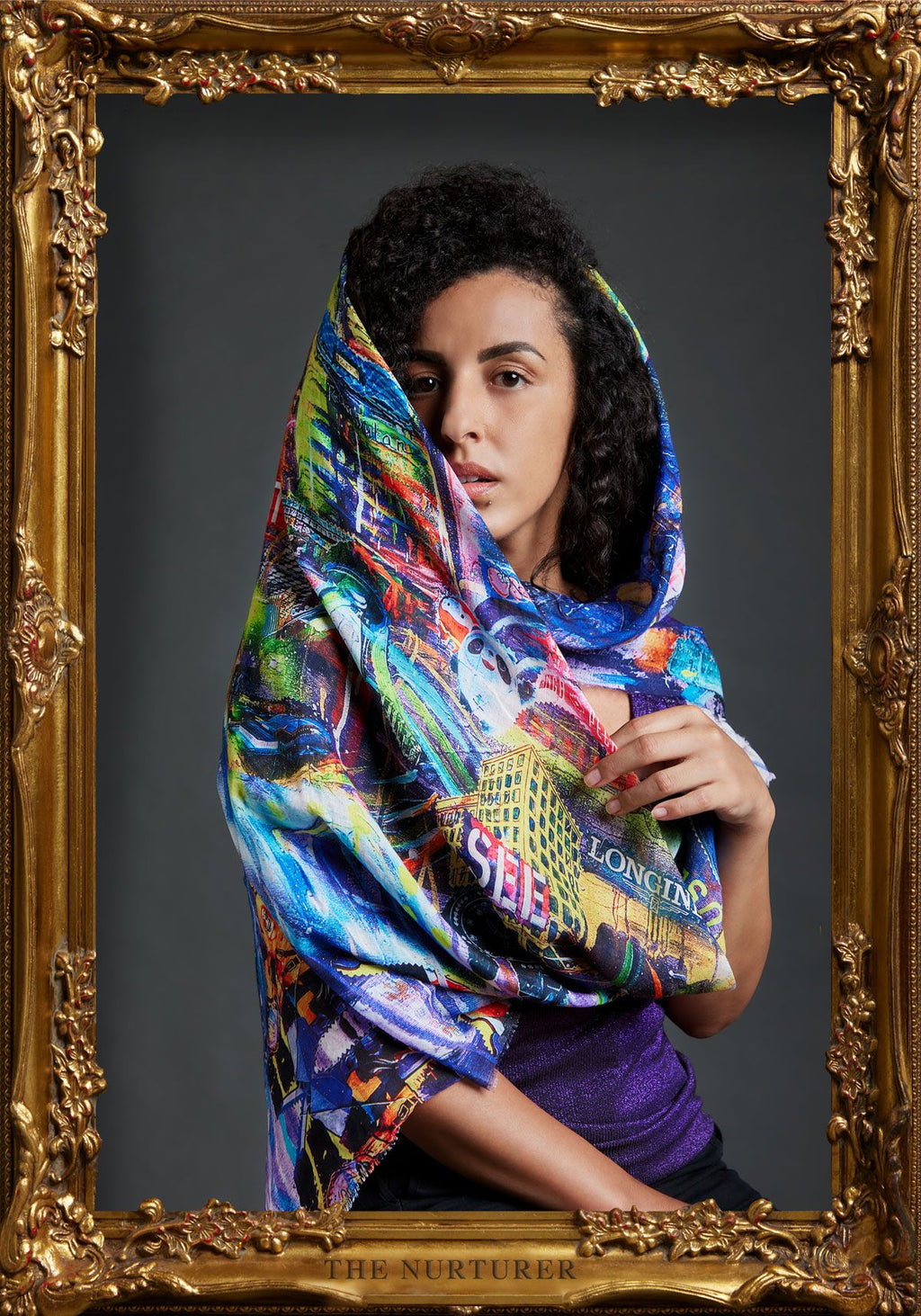 FullArt Dubai Experience - Art Multiple Scarf on Cashmere & Silk 140X140, Limited Edition
