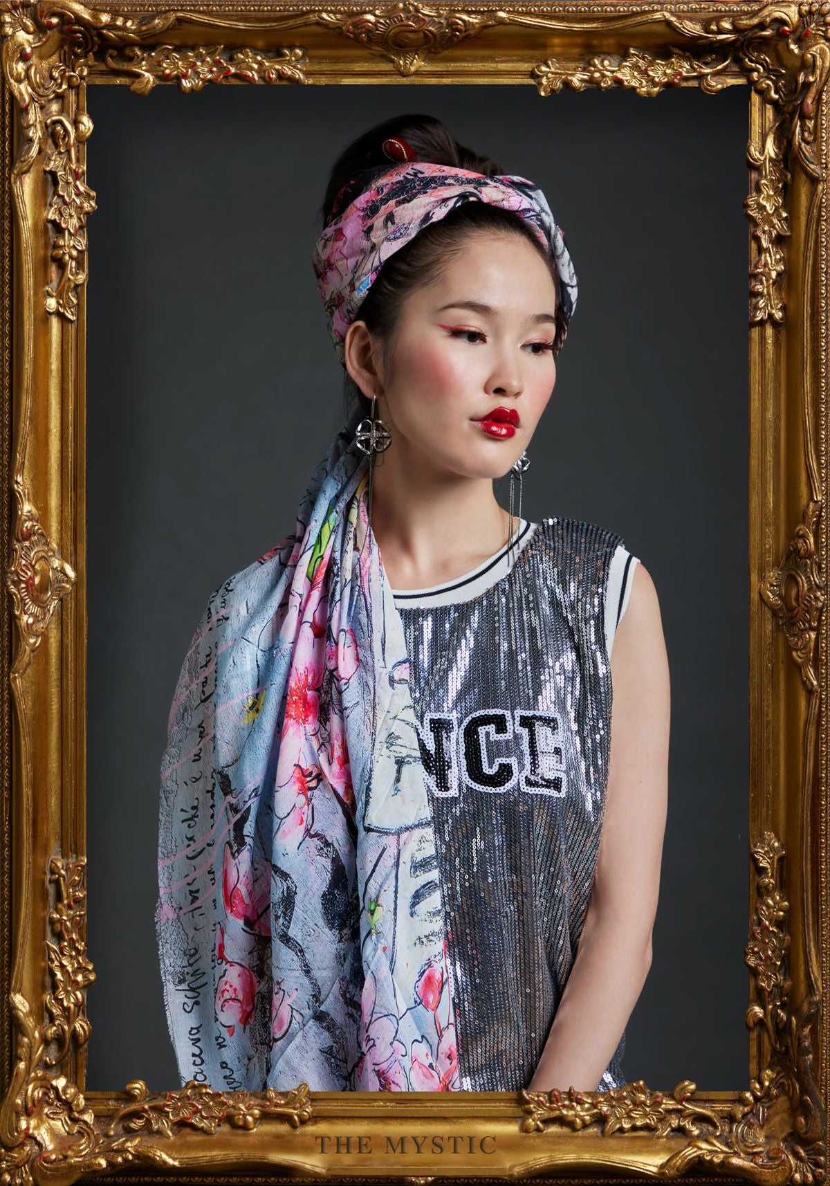 FullArt Fior De Rock, Brand Revolution - Art Multiple Print Scarf In Silk and Cashmere 140X140, Limited Edition