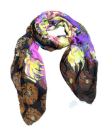 Fullart Tigers Sins, GLUTTONY  FullArt, multiple art print scarf on cashmere and silk 140X200