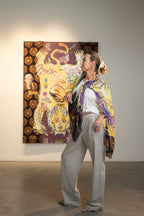 Fullart Tigers Sins, GLUTTONY  FullArt, multiple art print scarf on cashmere and silk 140X200