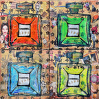 FullArt Gold Channel Of Life - Art Multiple Print Scarf 140X140, To Wear, Limited Edition