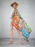 FullArt Gold Channel Of Life - Art Multiple Print Scarf 140X140, To Wear, Limited Edition