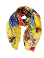 Fullart "GOLD GENEROSITY" FullArt, multiple art print scarf on cashmere and silk 140X140