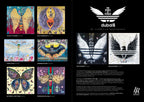Fullart "GOLD GENEROSITY" FullArt, multiple art print scarf on cashmere and silk 140X140