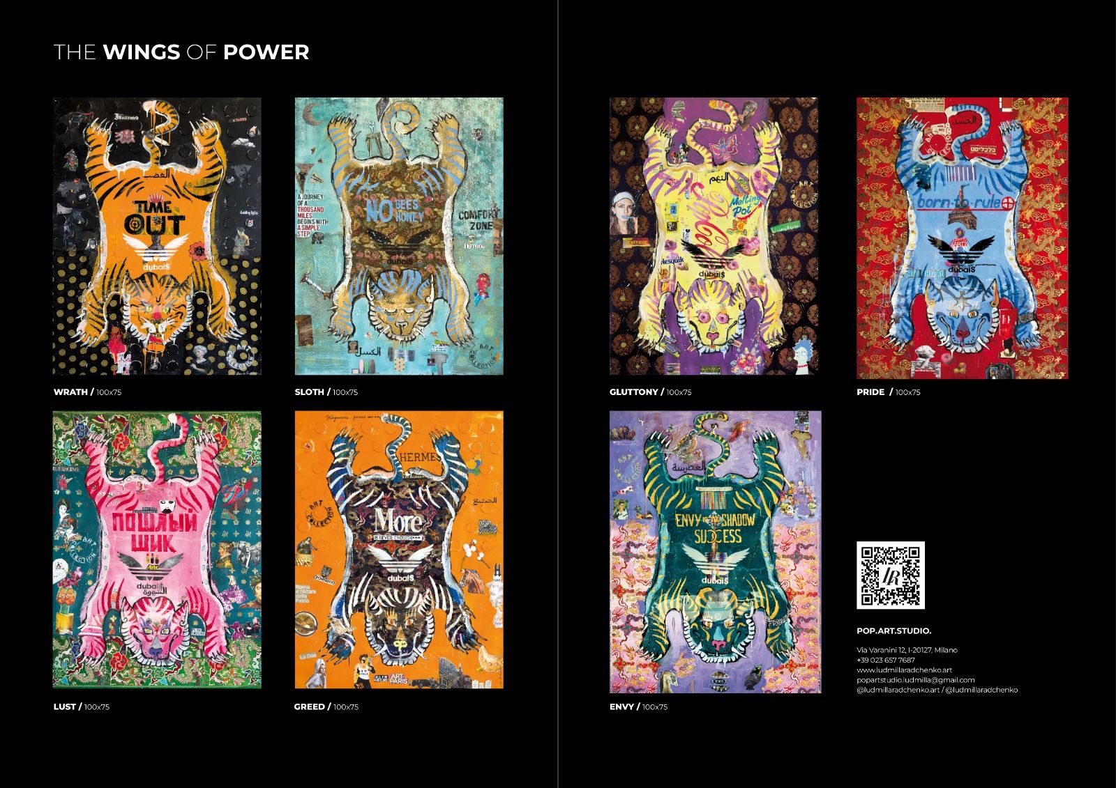 Fullart "GOLD GENEROSITY" FullArt, multiple art print scarf on cashmere and silk 140X140