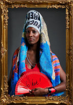 FullArt HUG PLEASE - multiple art print scarf on cashmere&silk 140X140