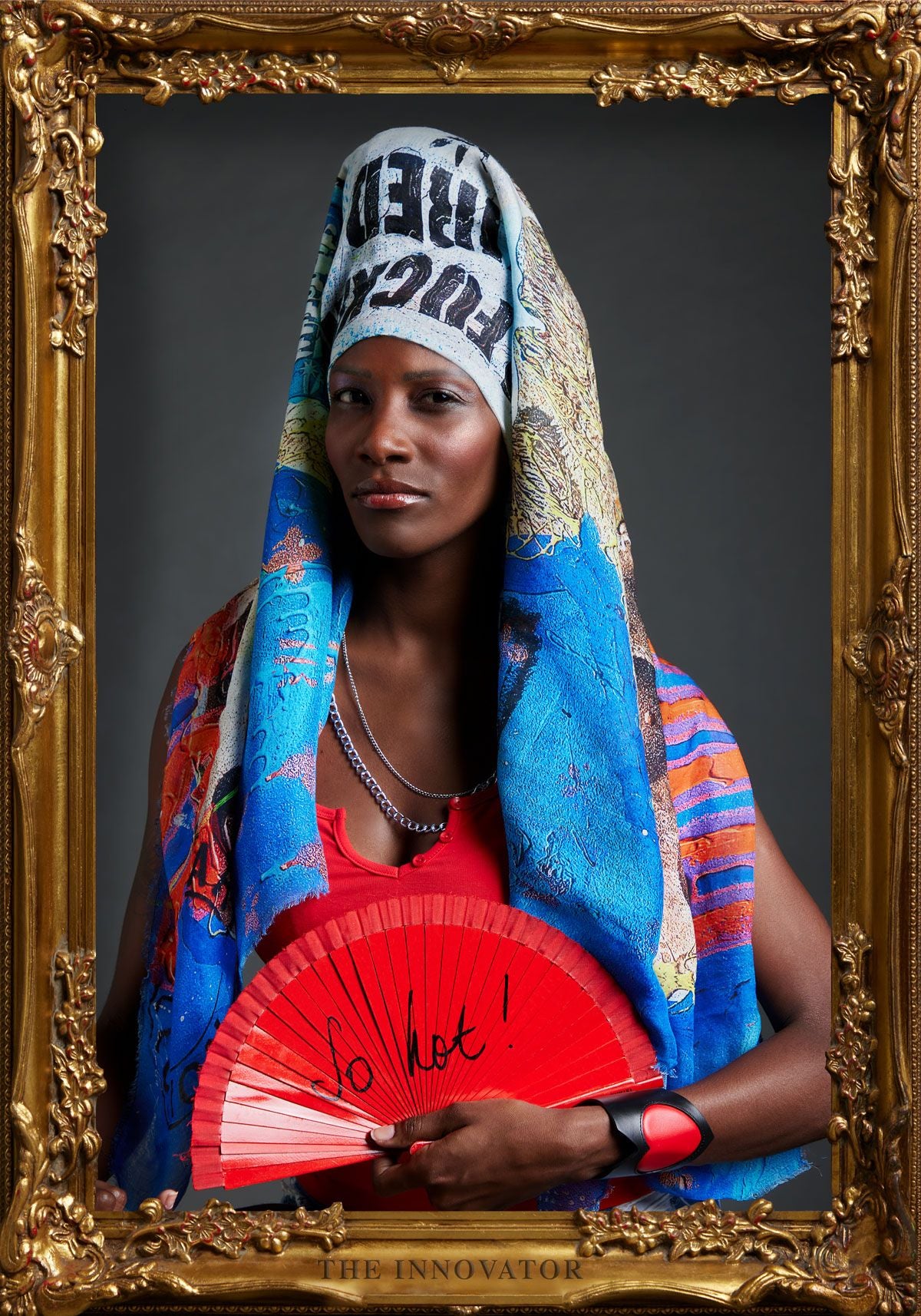 FullArt HUG PLEASE - multiple art print scarf on cashmere&silk 140X140