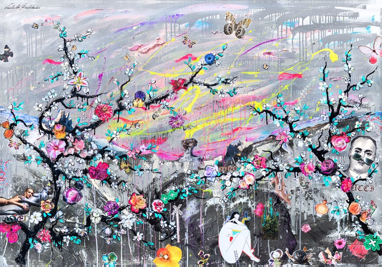 FullArt Awakening After the Confusion - Multiple Art print scarf 200X140, art-to-wear, limited edition