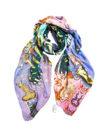 FullArt ENVY "The Wings of Power", multiple art print scarf on cashmere and silk 140X200
