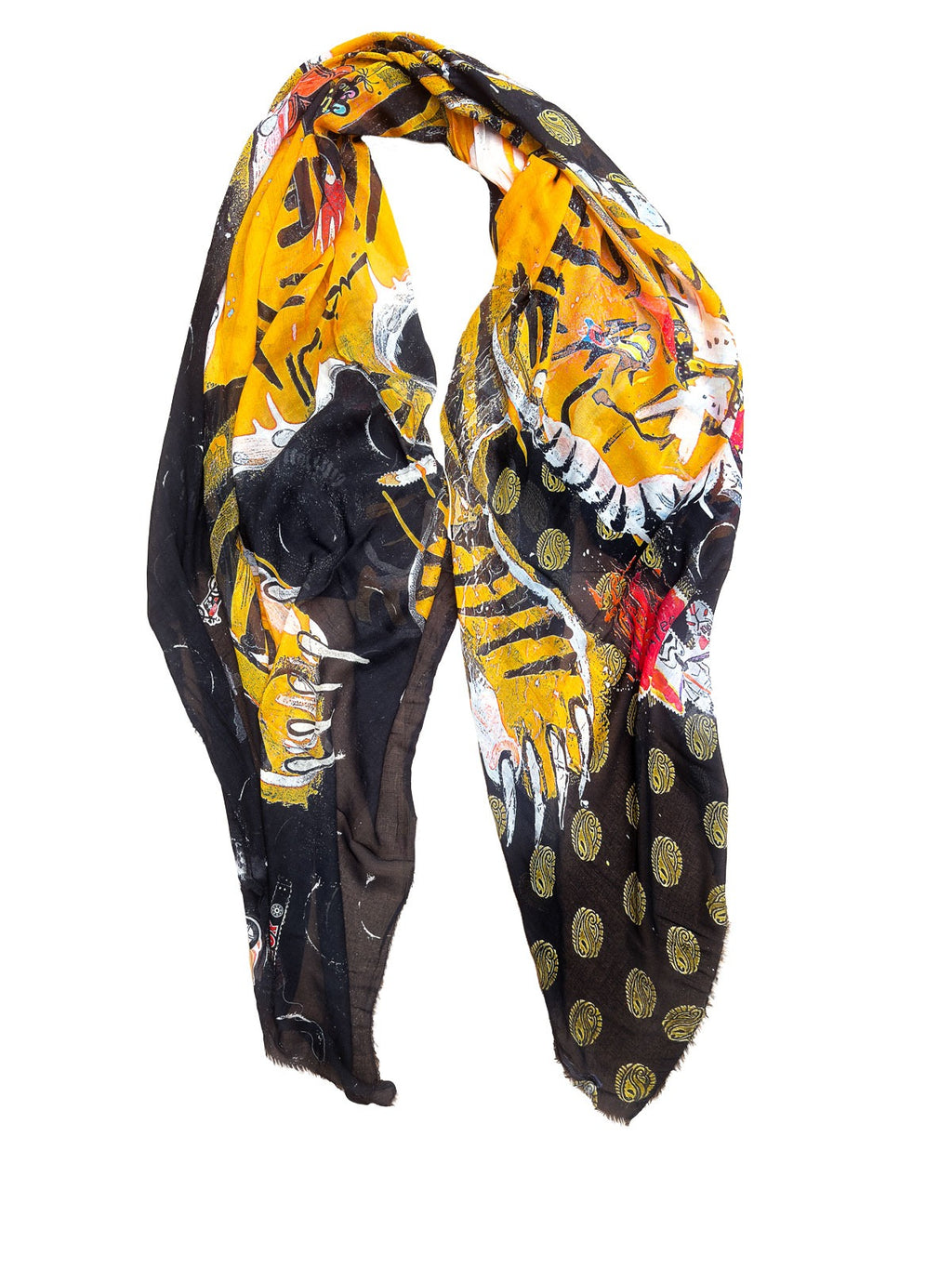 FullArt WRATH, The Wings of Power Fine Scarf Unisex Colorful Signed 140X200