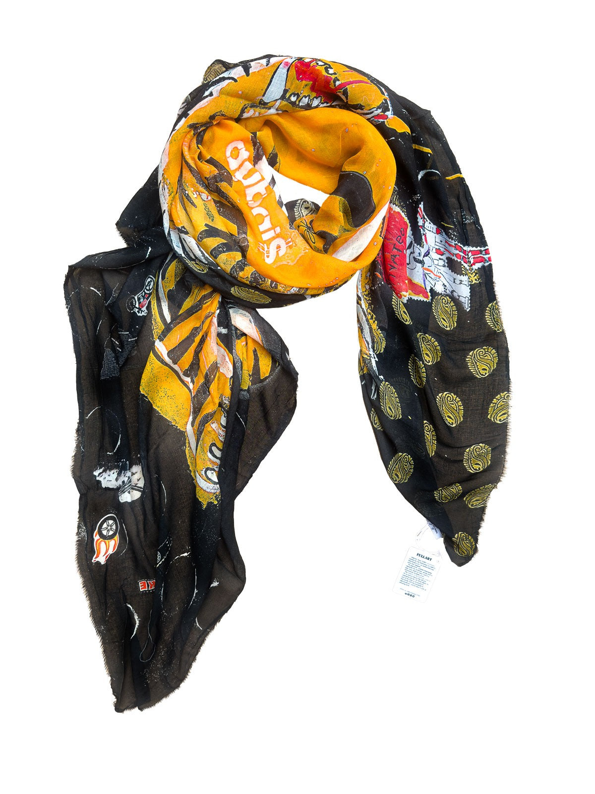 FullArt WRATH, The Wings of Power Fine Scarf Unisex Colorful Signed 140X200