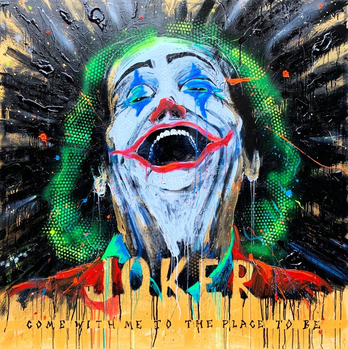 FullArt Joker - Multiple Art print scarf 200X140, art-to-wear, limited edition